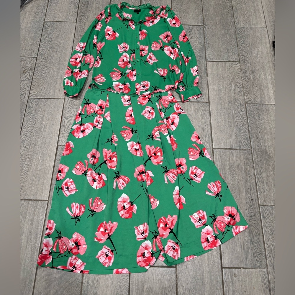 Who What Wear Matching Set Floral Top and Skirt Size Small 6 - Picture 3 of 8